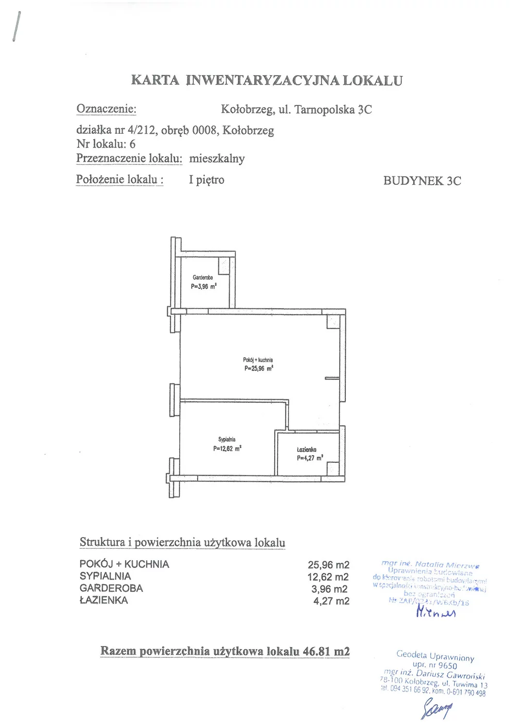 Apartament 46,81 m², piętro 1, oferta nr C6, Miejski Las, Kołobrzeg, Podczele, ul. Tarnopolska 3 A, B, C