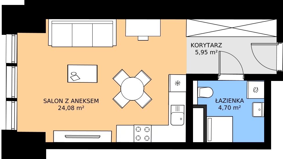 Zalety mieszkania 34.73 m², 46