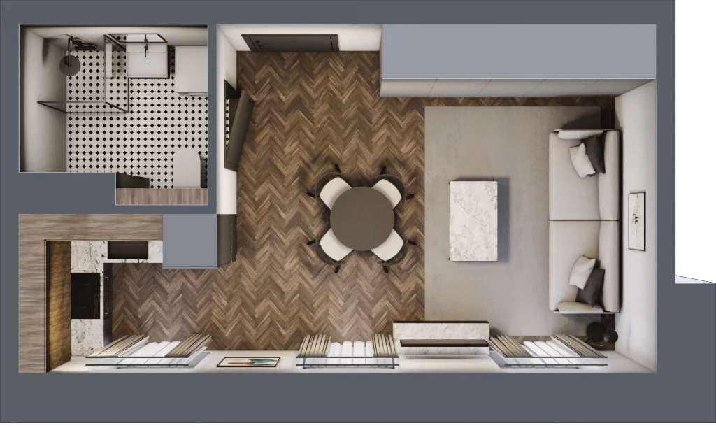 1 pokój, mieszkanie 26,31 m², piętro 3, oferta nr 44, Kamienica Siemensa, Łódź, Śródmieście, ul. Piotrkowska 96