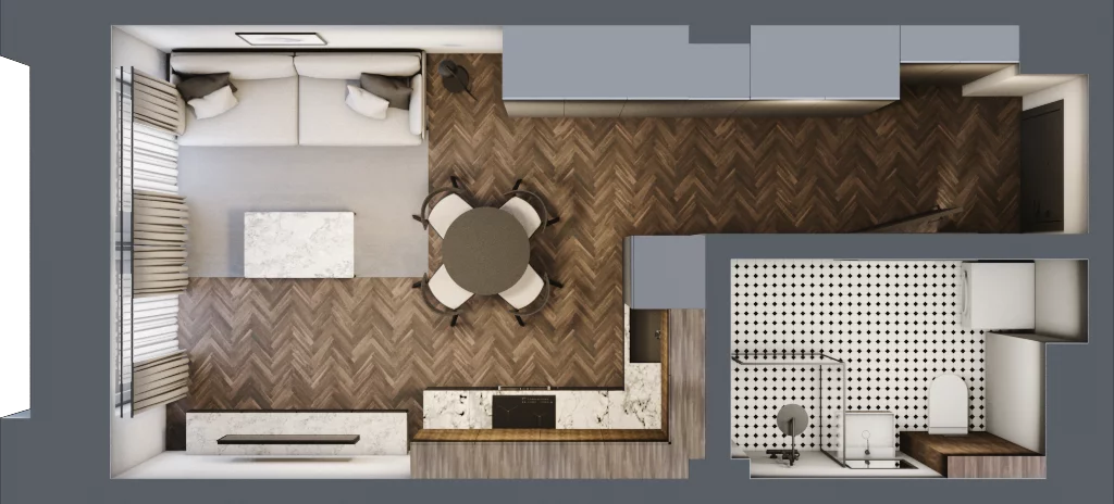 1 pokój, mieszkanie 29,03 m², piętro 1, oferta nr 7, Kamienica Siemensa, Łódź, Śródmieście, ul. Piotrkowska 96