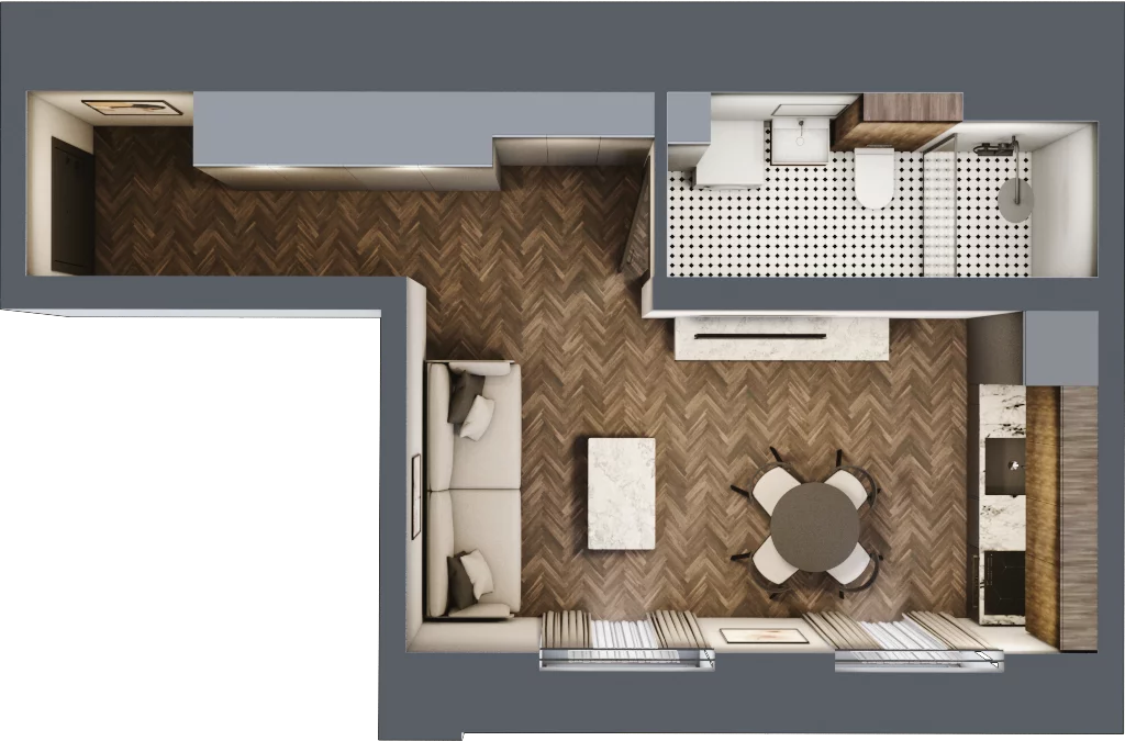 1 pokój, mieszkanie 28,50 m², piętro 1, oferta nr 3, Kamienica Siemensa, Łódź, Śródmieście, ul. Piotrkowska 96
