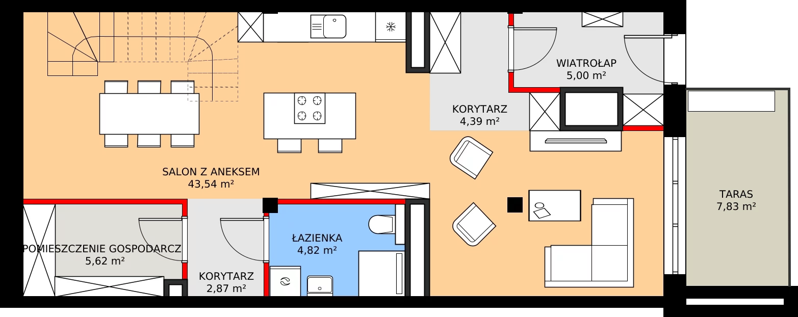 Zalety mieszkania 118.09 m², 85 - dwupoziomowe - piętro 5,6