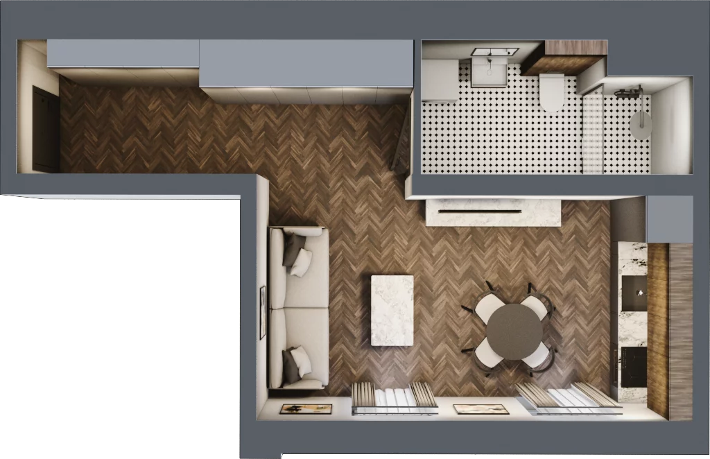 1 pokój, mieszkanie 30,36 m², piętro 4, oferta nr 66, Kamienica Siemensa, Łódź, Śródmieście, ul. Piotrkowska 96