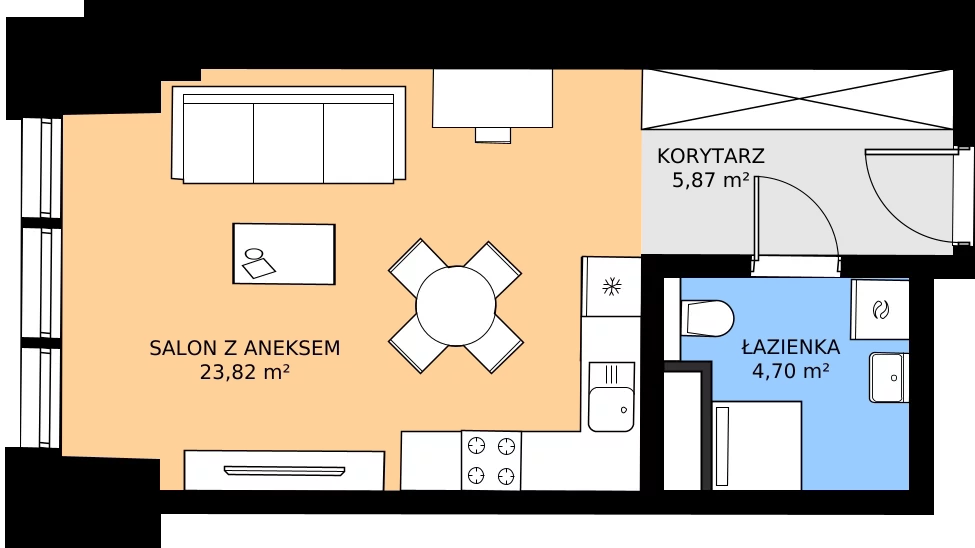 Zalety mieszkania 34.39 m², 25