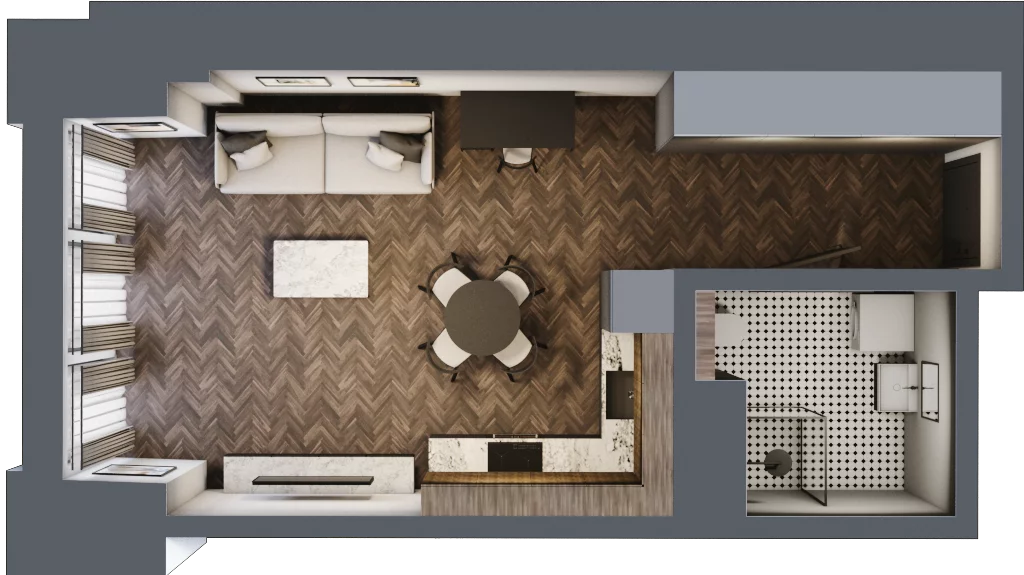 1 pokój, mieszkanie 34,39 m², piętro 2, oferta nr 25, Kamienica Siemensa, Łódź, Śródmieście, ul. Piotrkowska 96