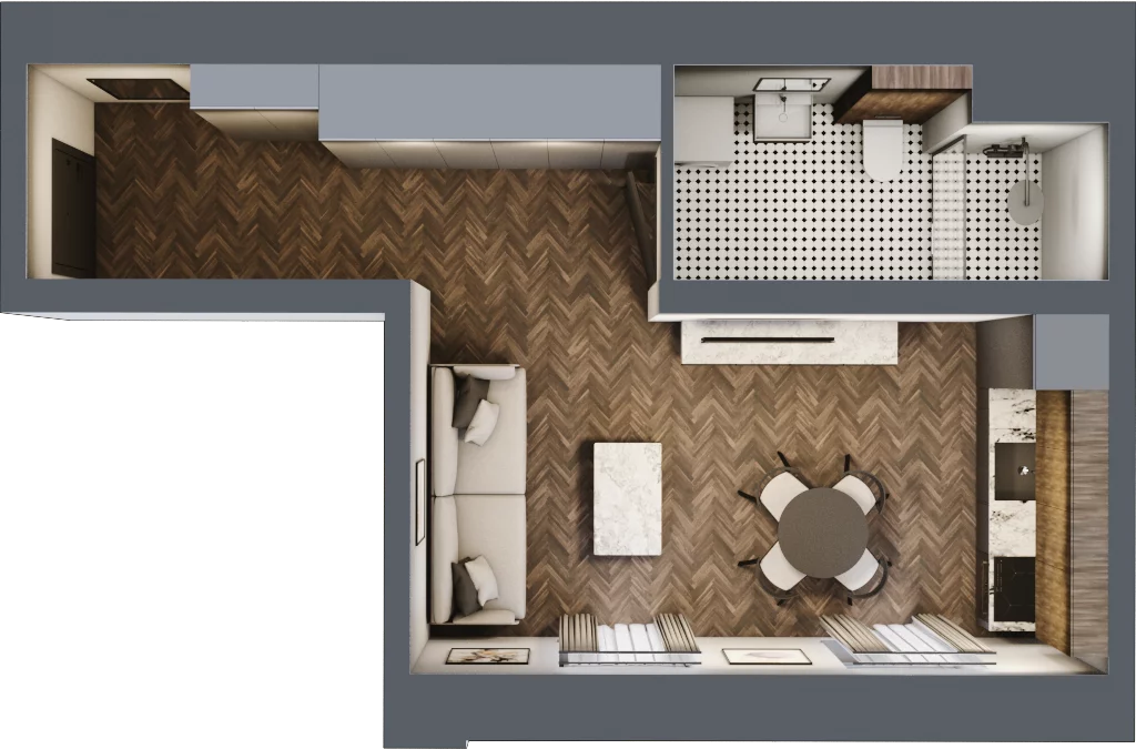 1 pokój, mieszkanie 30,27 m², piętro 3, oferta nr 45, Kamienica Siemensa, Łódź, Śródmieście, ul. Piotrkowska 96