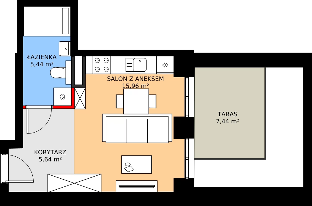 Zalety mieszkania 27.04 m², 16