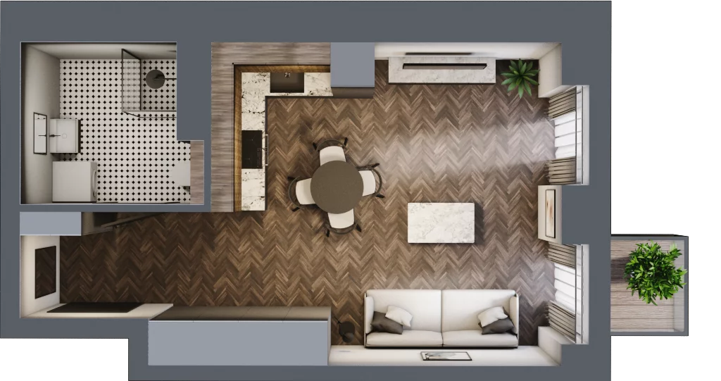 1 pokój, mieszkanie 30,97 m², piętro 2, oferta nr 40, Kamienica Siemensa, Łódź, Śródmieście, ul. Piotrkowska 96