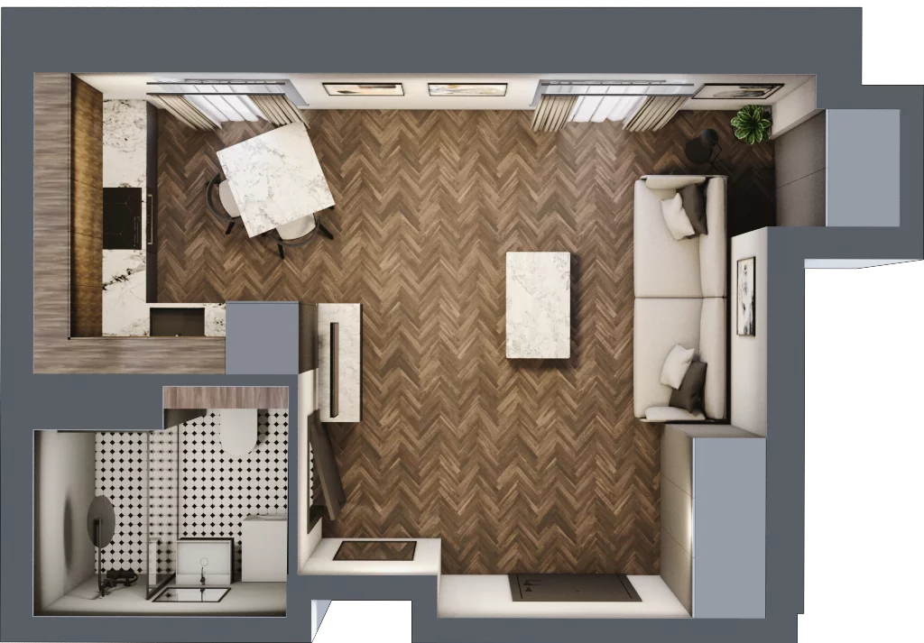 2 pokoje, mieszkanie 26,93 m², piętro 3, oferta nr 56, Kamienica Siemensa, Łódź, Śródmieście, ul. Piotrkowska 96