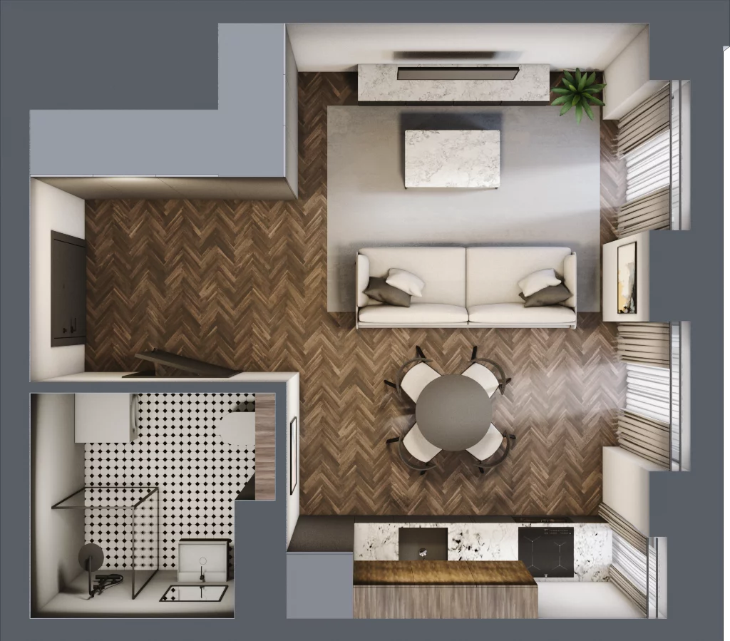 1 pokój, mieszkanie 28,95 m², piętro 1, oferta nr 18, Kamienica Siemensa, Łódź, Śródmieście, ul. Piotrkowska 96