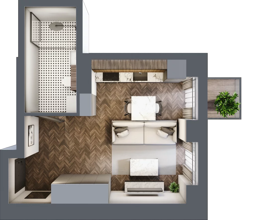 1 pokój, mieszkanie 26,70 m², piętro 2, oferta nr 37, Kamienica Siemensa, Łódź, Śródmieście, ul. Piotrkowska 96