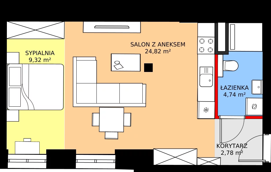 Zalety mieszkania 41.66 m², 20