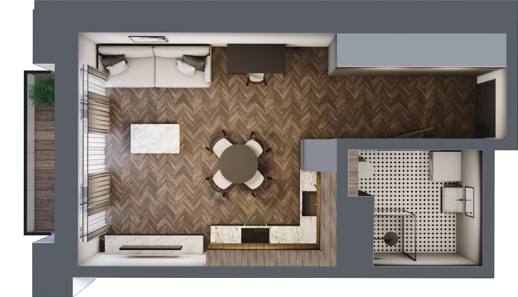 1 pokój, mieszkanie 31,28 m², piętro 4, oferta nr 67, Kamienica Siemensa, Łódź, Śródmieście, ul. Piotrkowska 96