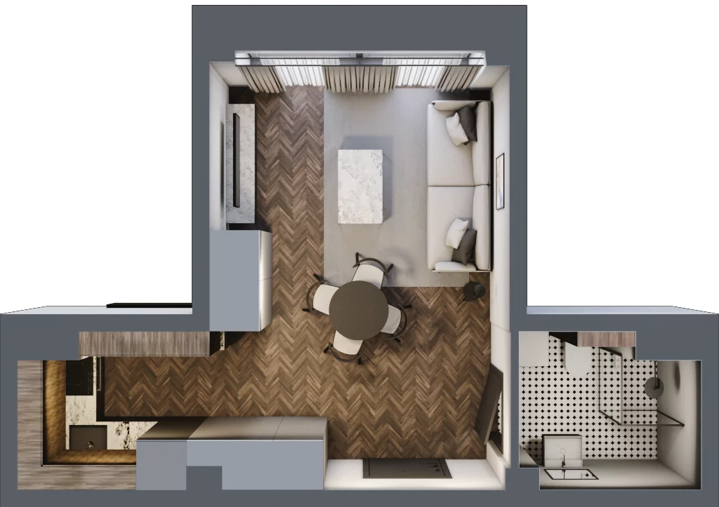 1 pokój, mieszkanie 26,63 m², piętro 2, oferta nr 31, Kamienica Siemensa, Łódź, Śródmieście, ul. Piotrkowska 96