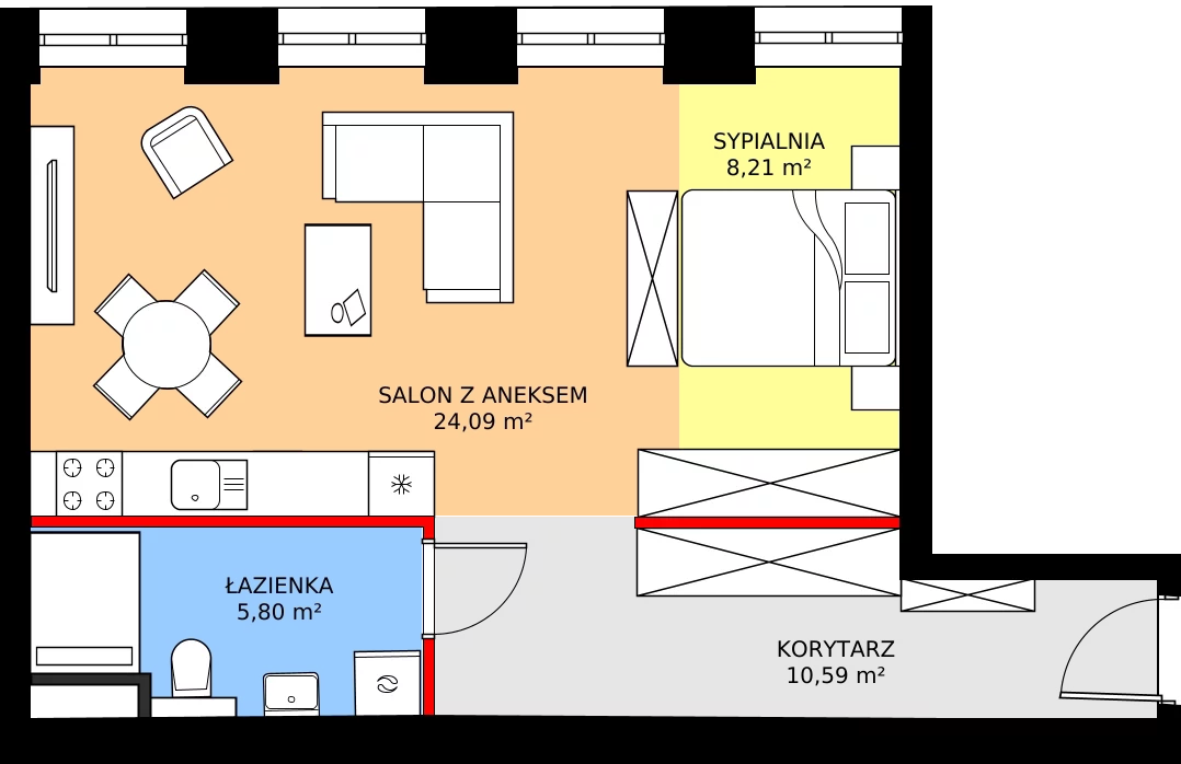 Zalety mieszkania 48.96 m², 36