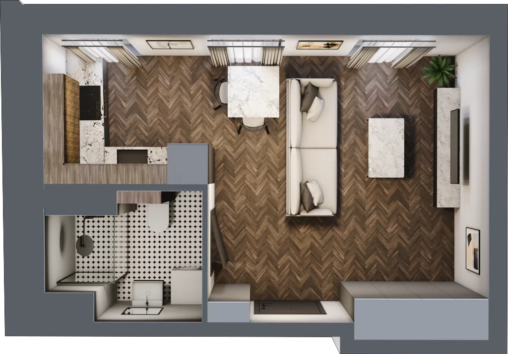 1 pokój, mieszkanie 26,91 m², piętro 4, oferta nr 75, Kamienica Siemensa, Łódź, Śródmieście, ul. Piotrkowska 96