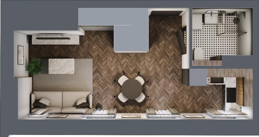 1 pokój, mieszkanie 28,93 m², piętro 3, oferta nr 43, Kamienica Siemensa, Łódź, Śródmieście, ul. Piotrkowska 96