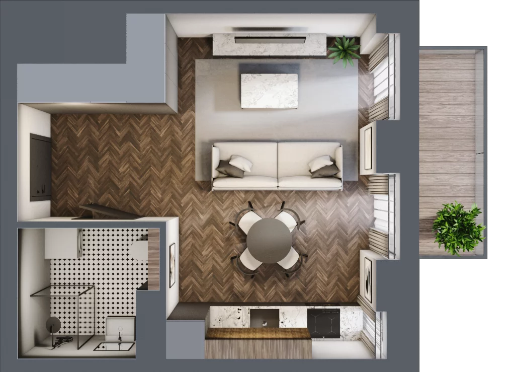 1 pokój, mieszkanie 28,95 m², piętro 2, oferta nr 39, Kamienica Siemensa, Łódź, Śródmieście, ul. Piotrkowska 96