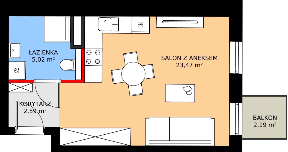 Zalety mieszkania 31.08 m², 81