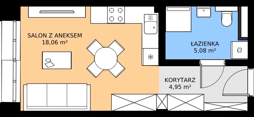 Zalety mieszkania 28.09 m², 47