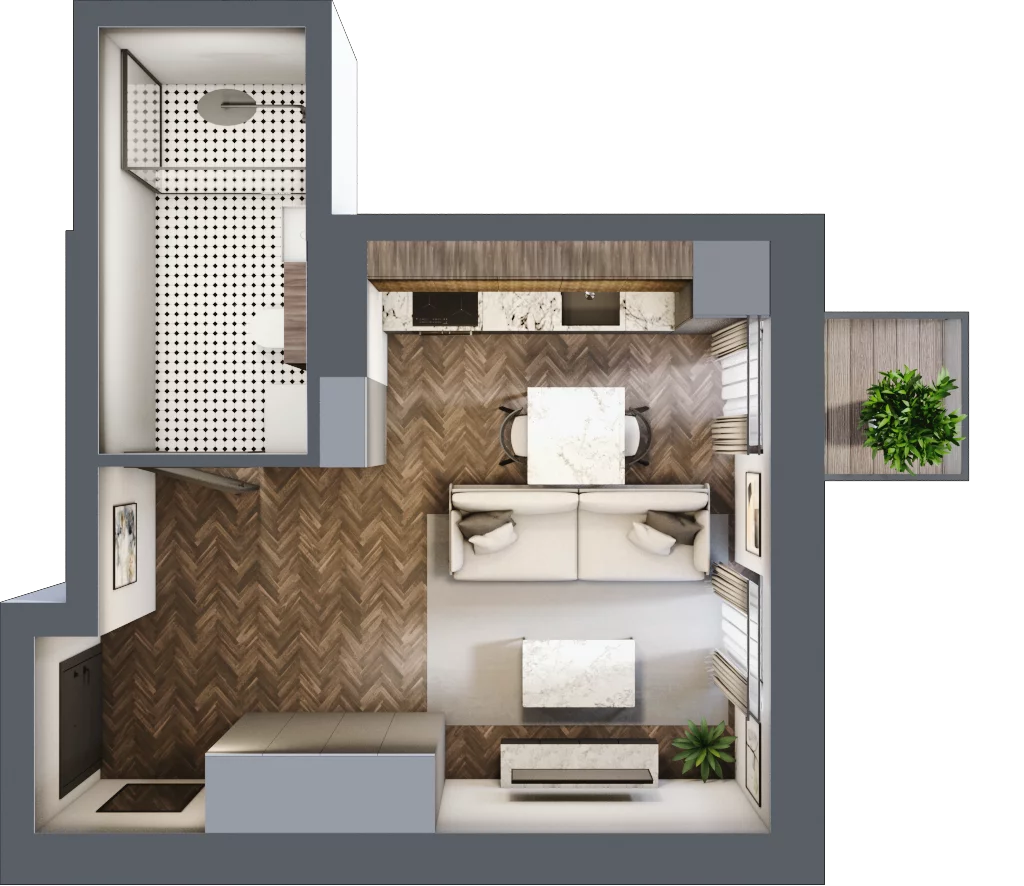 1 pokój, mieszkanie 27,12 m², piętro 4, oferta nr 78, Kamienica Siemensa, Łódź, Śródmieście, ul. Piotrkowska 96