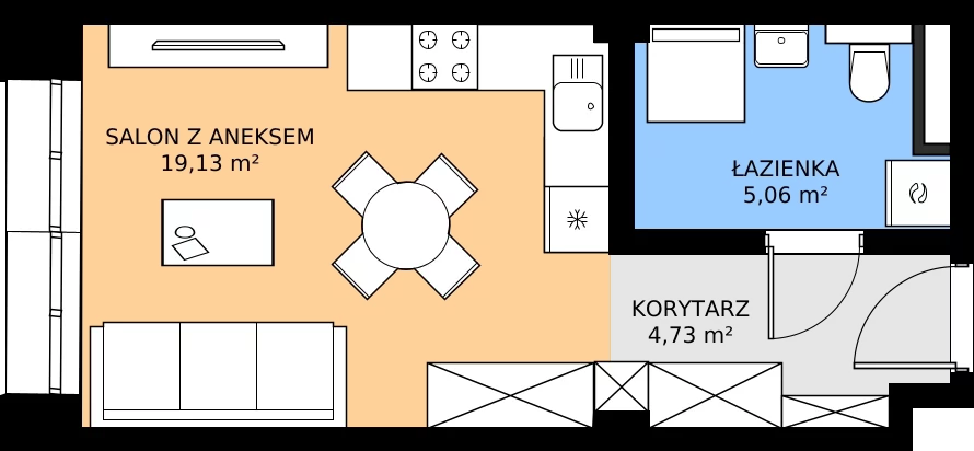 Zalety mieszkania 28.92 m², 5