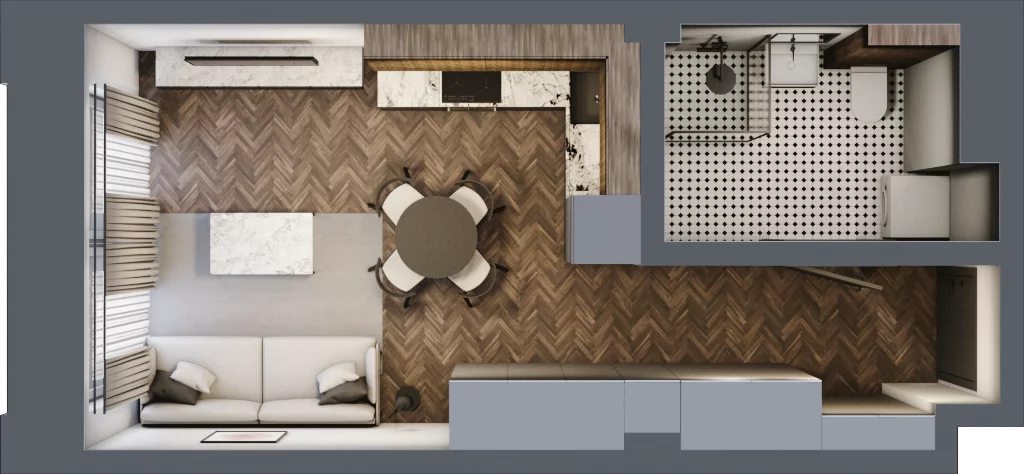 1 pokój, mieszkanie 28,92 m², piętro 1, oferta nr 5, Kamienica Siemensa, Łódź, Śródmieście, ul. Piotrkowska 96
