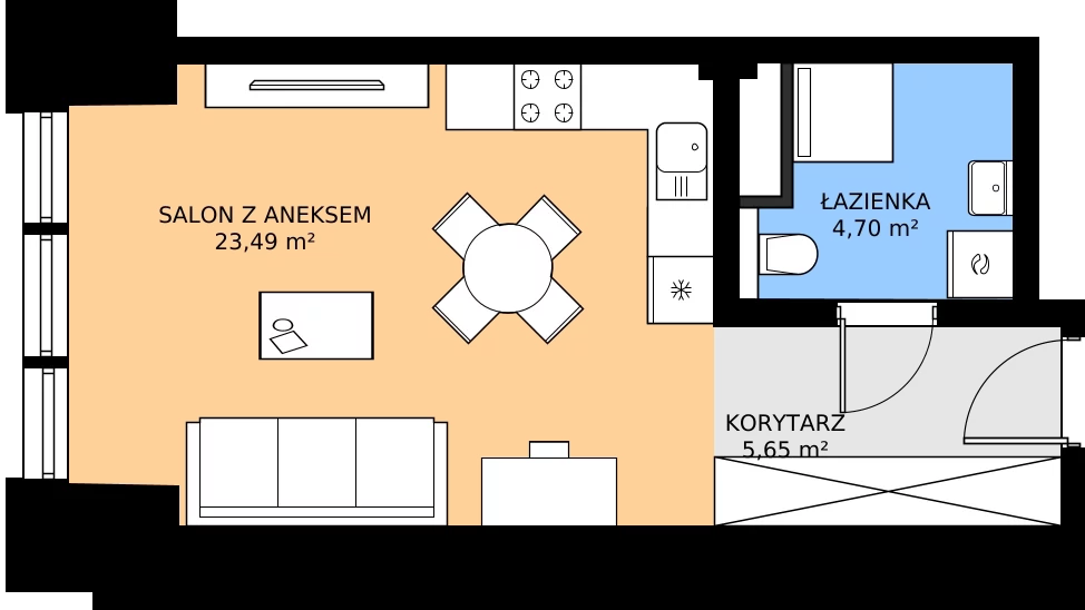 Zalety mieszkania 33.84 m², 8