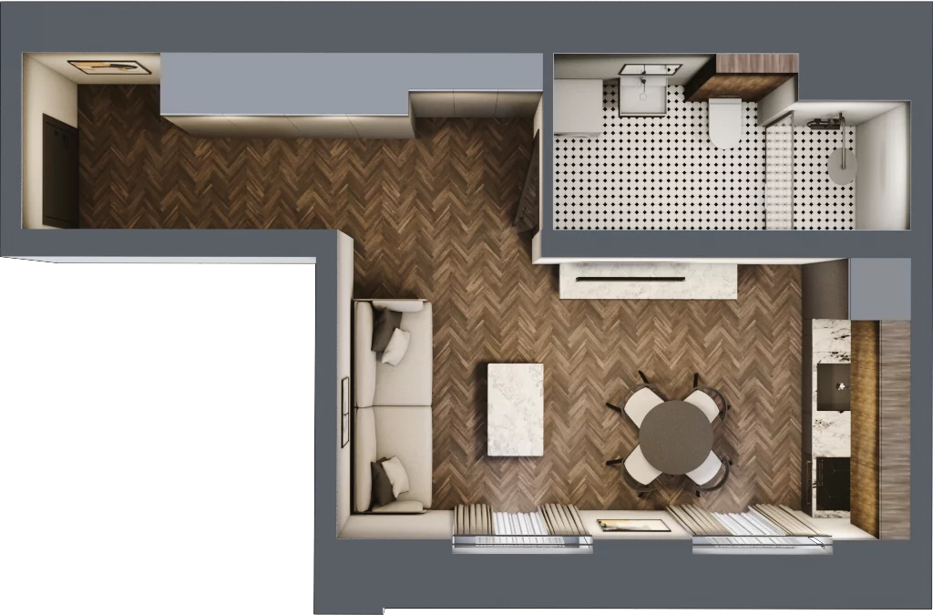 1 pokój, mieszkanie 29,71 m², piętro 2, oferta nr 24, Kamienica Siemensa, Łódź, Śródmieście, ul. Piotrkowska 96