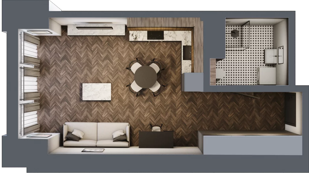1 pokój, mieszkanie 35,46 m², piętro 3, oferta nr 50, Kamienica Siemensa, Łódź, Śródmieście, ul. Piotrkowska 96