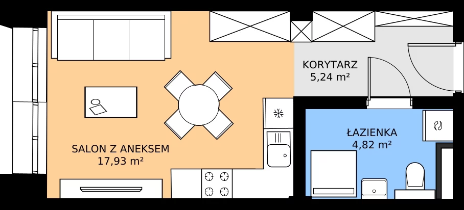 Zalety mieszkania 27.99 m², 28