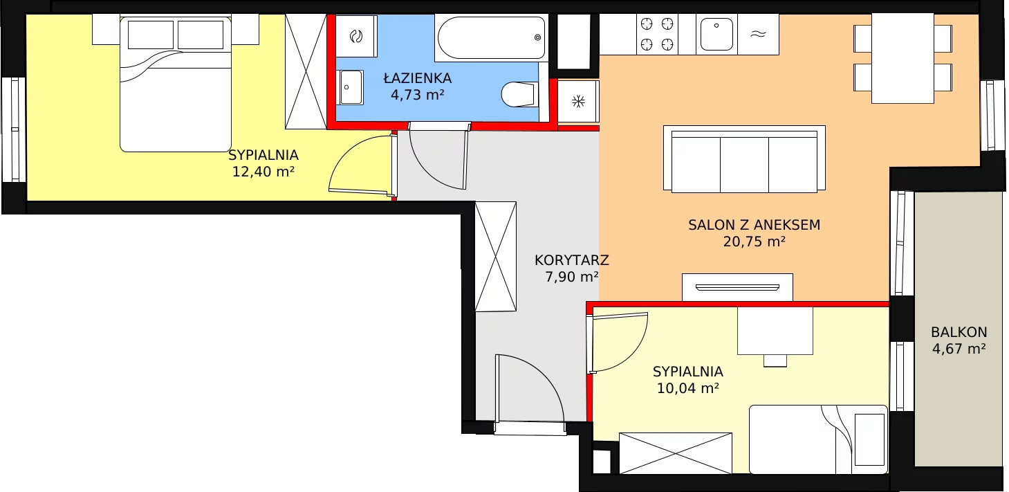 Mieszkanie 56,46 m², piętro 1, oferta nr 30, Aluzyjna 21, Warszawa, Białołęka, Nowodwory, ul. Aluzyjna 21