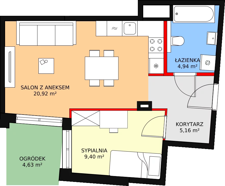 Mieszkanie 40,85 m², parter, oferta nr 49, Aluzyjna 21, Warszawa, Białołęka, Nowodwory, ul. Aluzyjna 21