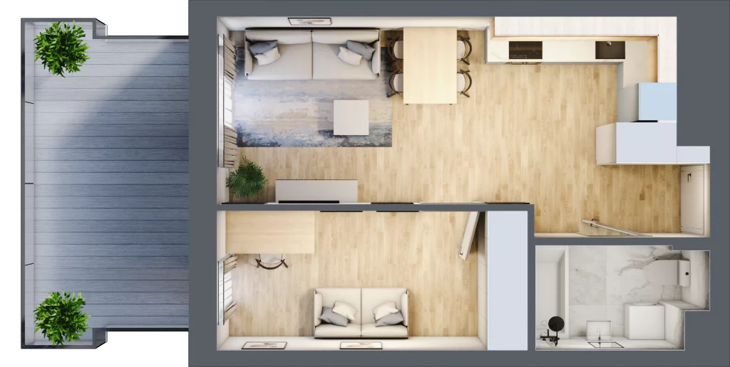 2 pokoje, mieszkanie 39,16 m², piętro 1, oferta nr M5/KL2, Luxury Point, Kielce, Centrum, al. Solidarności