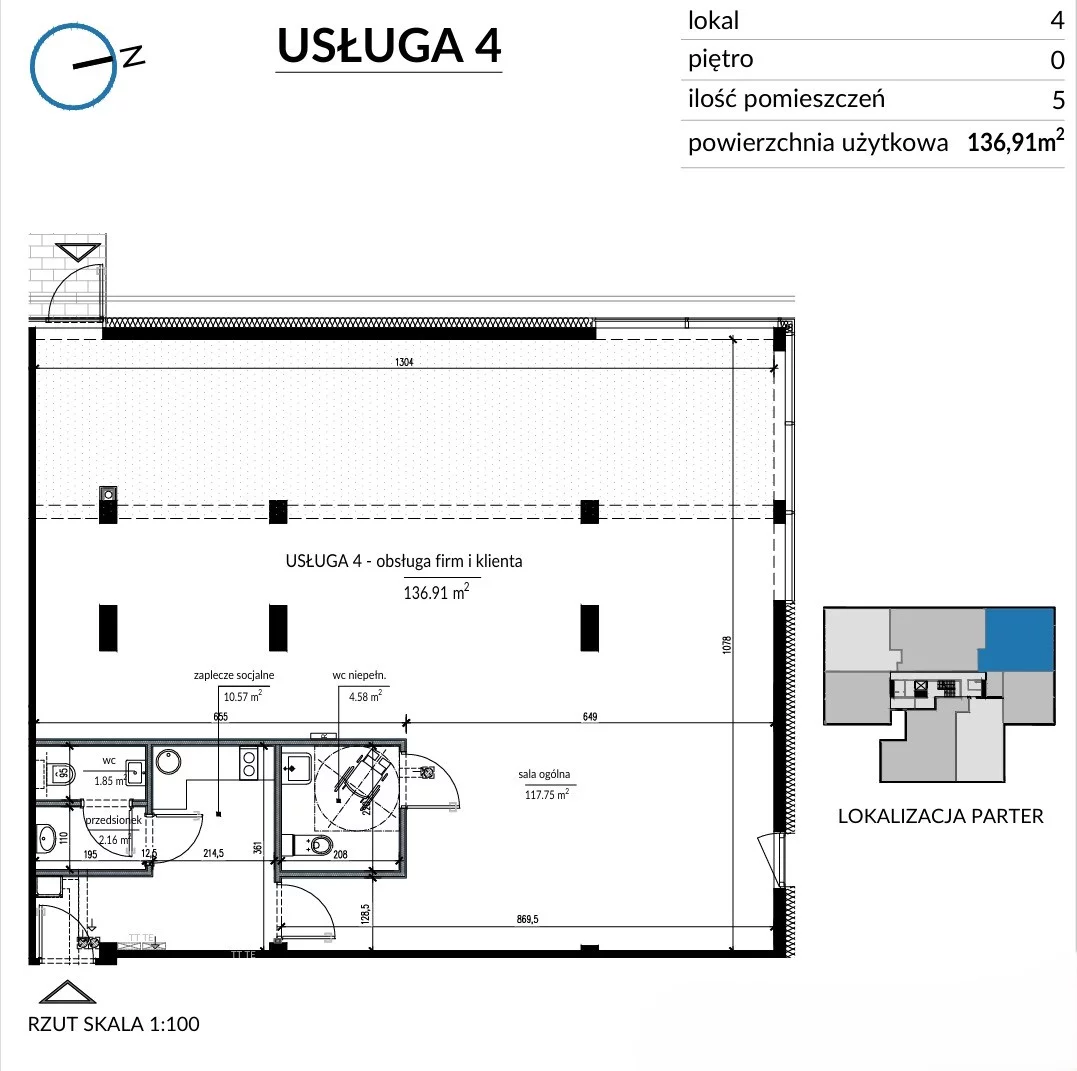 Obiekt 127,70 m², oferta nr 4, Brylantowa 21 - lokale usługowe, Wrocław, Ołtaszyn, Krzyki, ul. Brylantowa 21