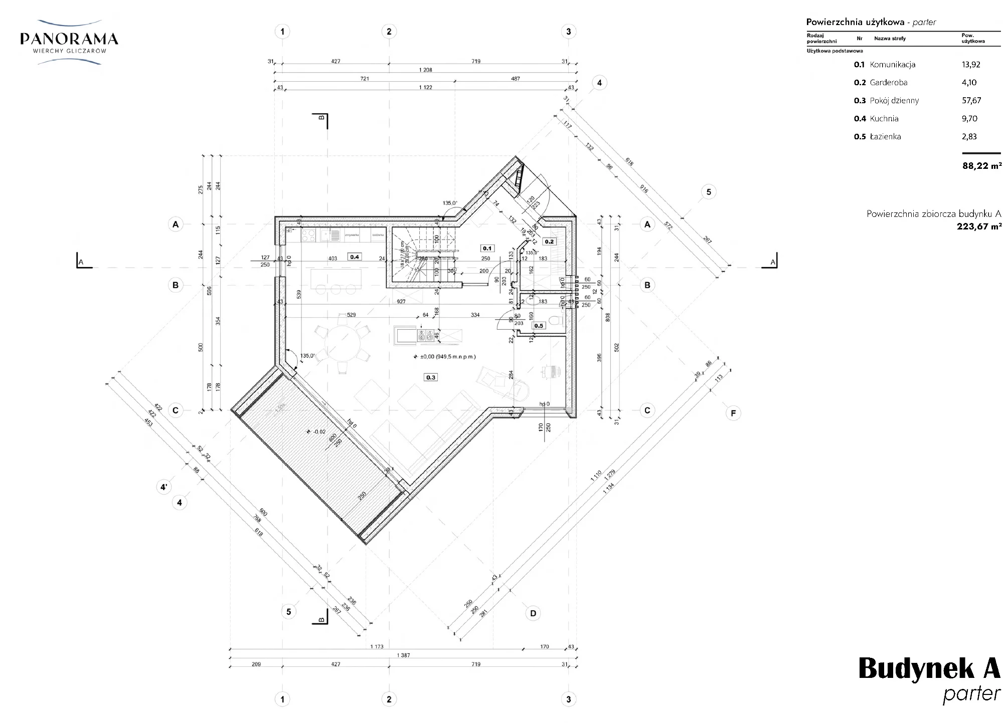 Dom 223,67 m², oferta nr A, Panorama Wierchy, Gliczarów Górny, ul. Iwan