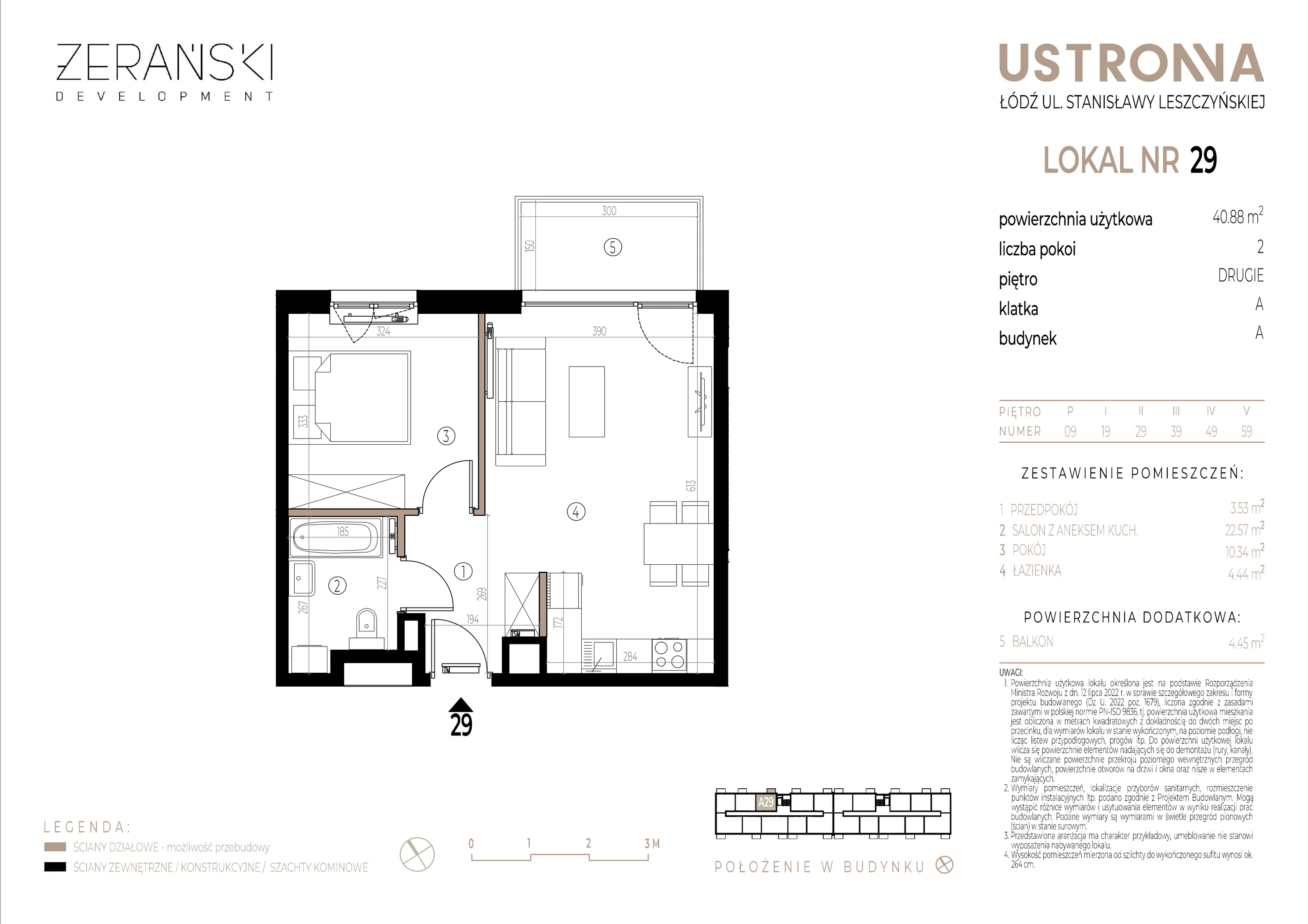 Mieszkanie 41,86 m², piętro 2, oferta nr A/29, Ustronna, Łódź, Górna, Chojny, ul. Ustronna