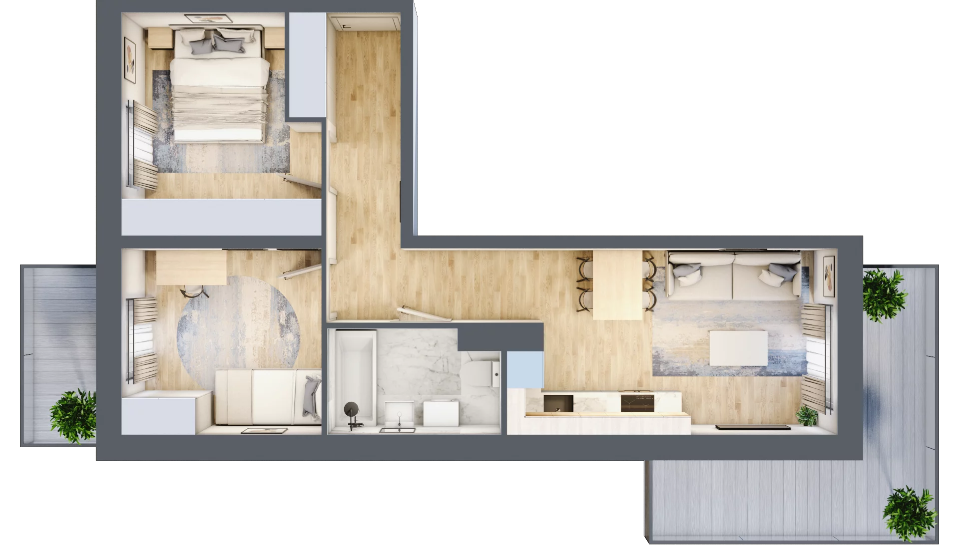 3 pokoje, apartament 50,64 m², piętro 2, oferta nr A1.2.2.M13, Nowe Promenady, Wrocław, Kleczków, Psie Pole, ul. Czesława Miłosza