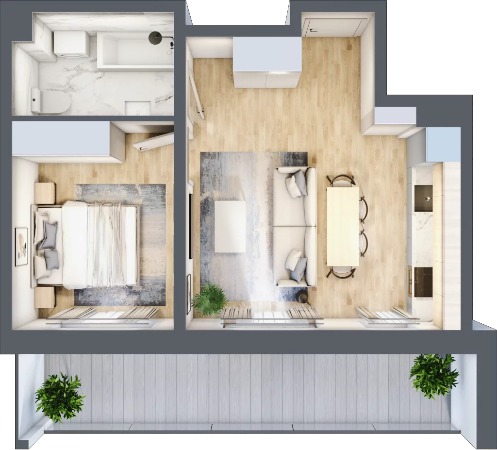 2 pokoje, apartament 38,08 m², piętro 1, oferta nr A2.4.1.M4, Nowe Promenady, Wrocław, Kleczków, Psie Pole, ul. Czesława Miłosza