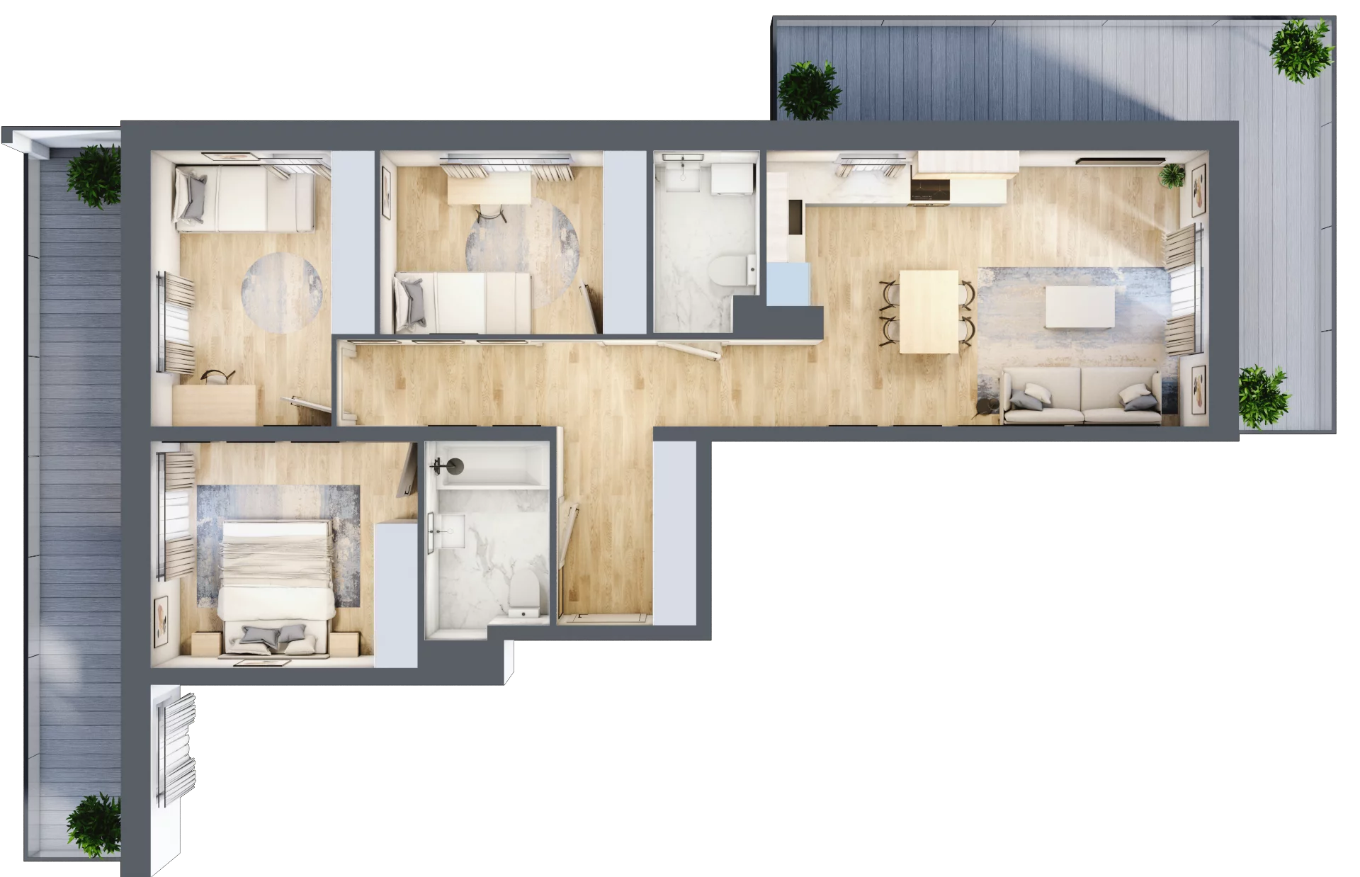 4 pokoje, mieszkanie 75,63 m², piętro 1, oferta nr A2.5.1.M1, Nowe Promenady, Wrocław, Kleczków, Psie Pole, ul. Czesława Miłosza