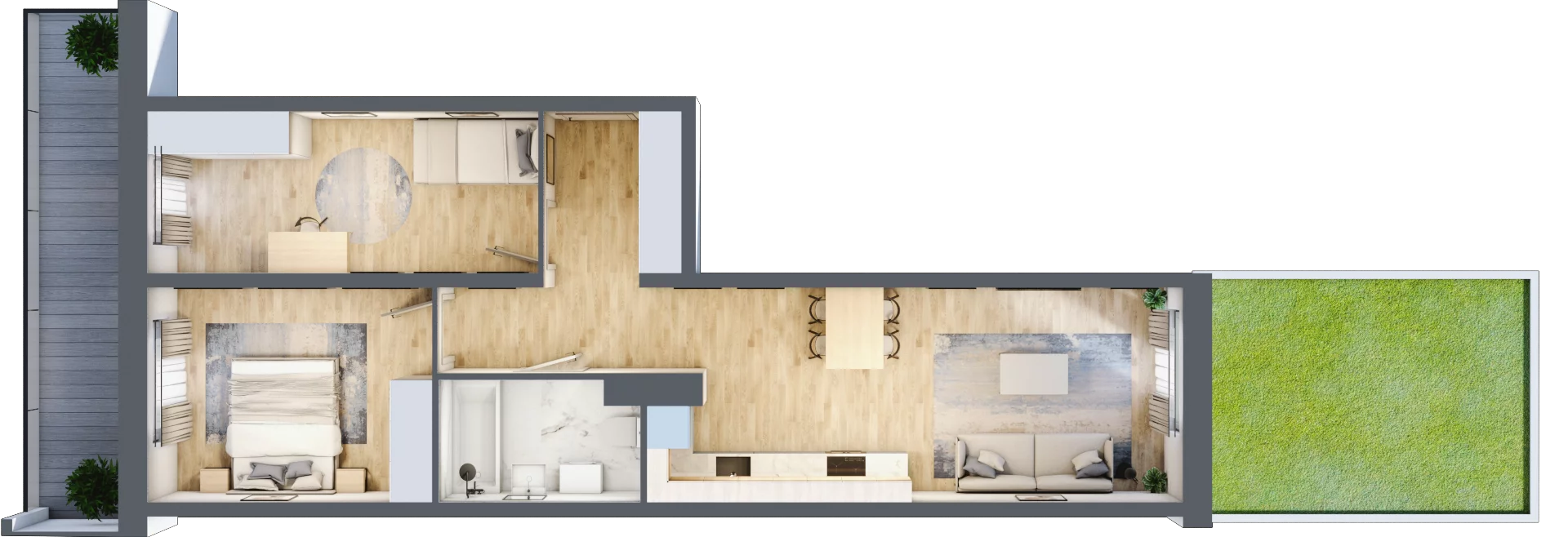3 pokoje, apartament 60,71 m², piętro 1, oferta nr A2.5.1.M4, Nowe Promenady, Wrocław, Kleczków, Psie Pole, ul. Czesława Miłosza