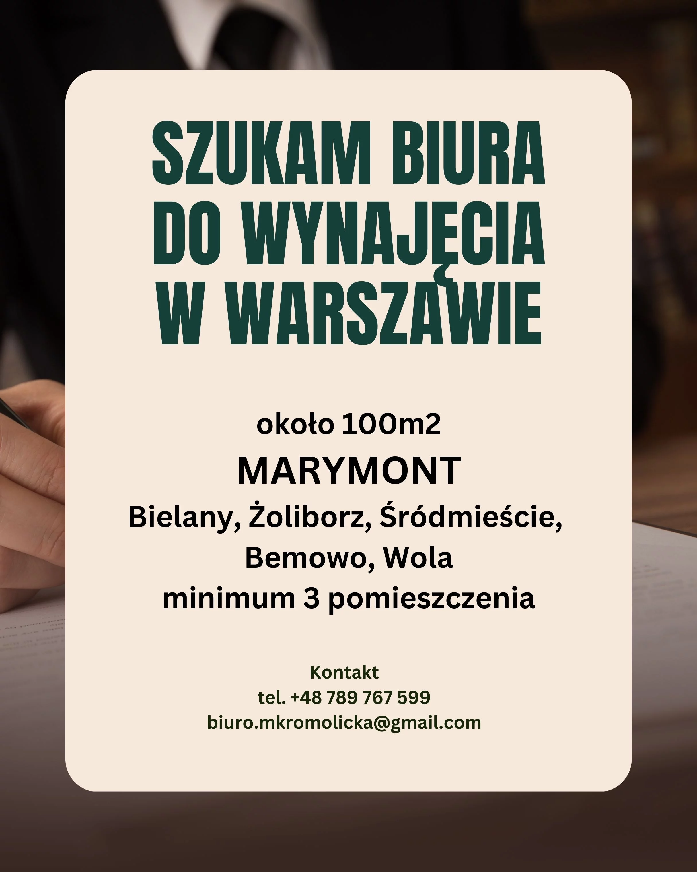 SZUKAM BIURA W WARSZAWIE!!!