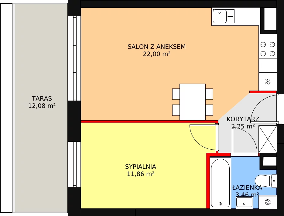 Mieszkanie 40,54 m², parter, oferta nr B2/29, Duo Residence, Radom, Śródmieście, ul. Waryńskiego