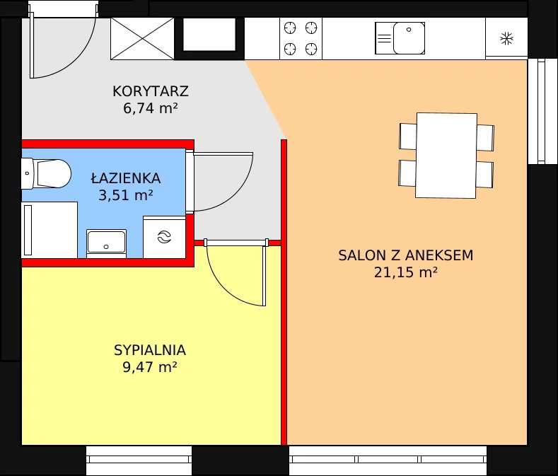 Mieszkanie 40,87 m², parter, oferta nr B2/33, Duo Residence, Radom, Śródmieście, ul. Waryńskiego