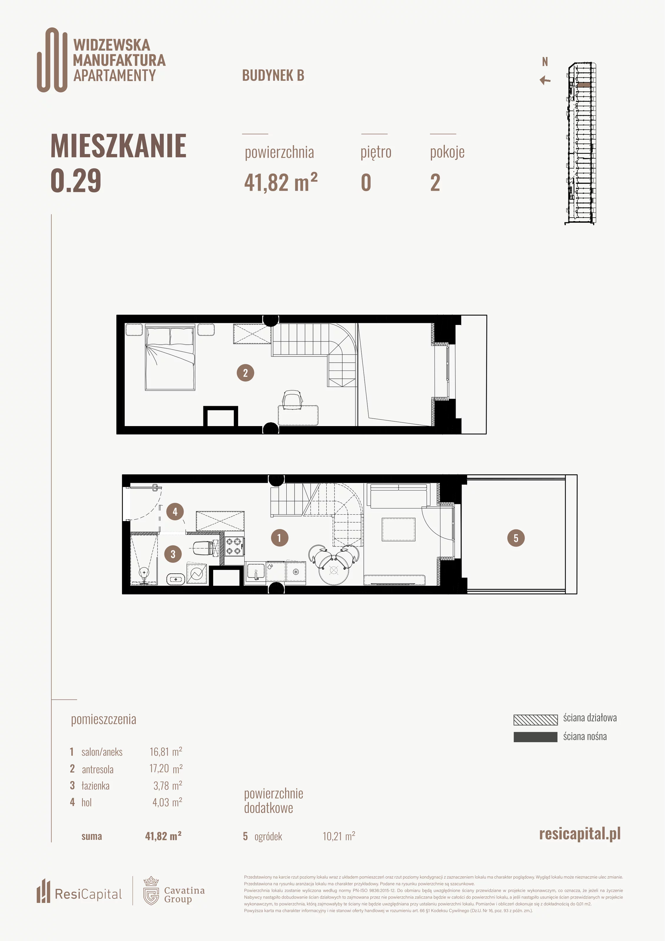 2 pokoje, mieszkanie 41,82 m², parter, oferta nr B.00.29., Wima Apartments, Łódź, Widzew, al. Piłsudskiego 135