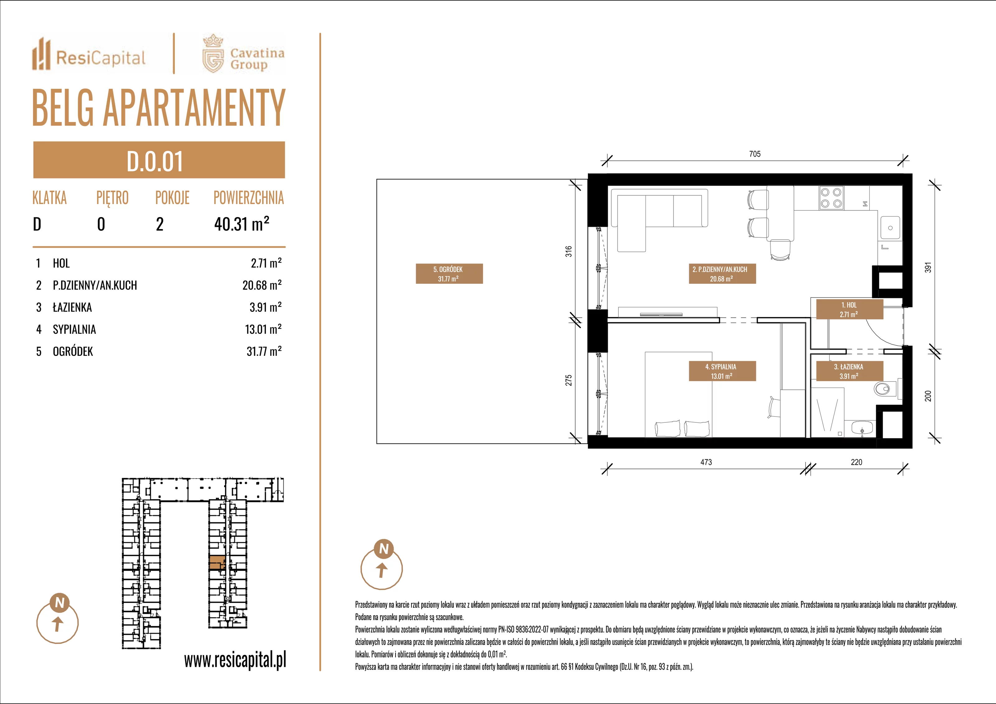 Mieszkanie 40,31 m², parter, oferta nr D.0.01, Belg Apartamenty, Katowice, Osiedle Paderewskiego-Muchowiec, ul. Przemysłowa 3