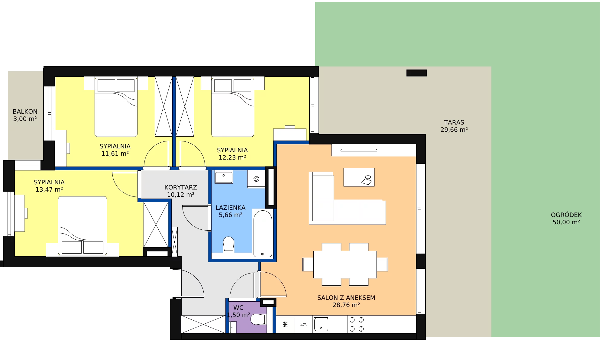 Zalety apartamentu 83.15 m², 12B.1