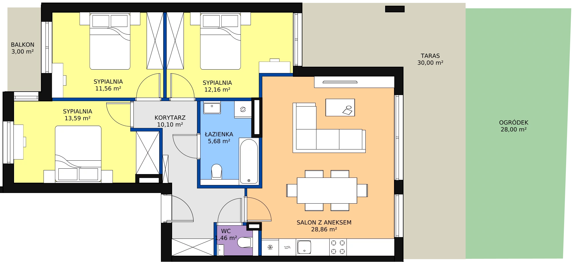 Zalety apartamentu 83.19 m², 12C.1 - sprzedaż od III kwartału 2025 roku