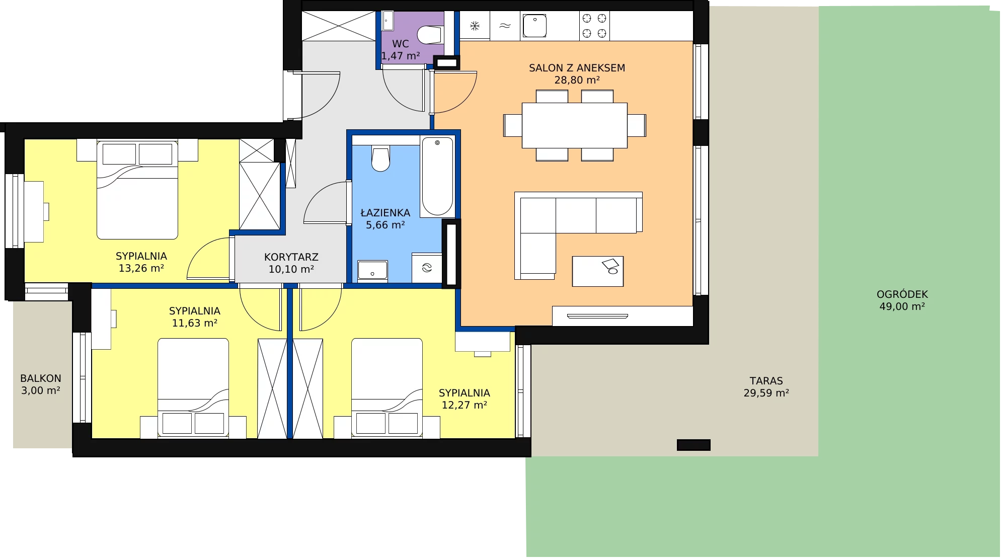Zalety apartamentu 83.41 m², 12C.2 - sprzedaż od III kwartału 2025 roku