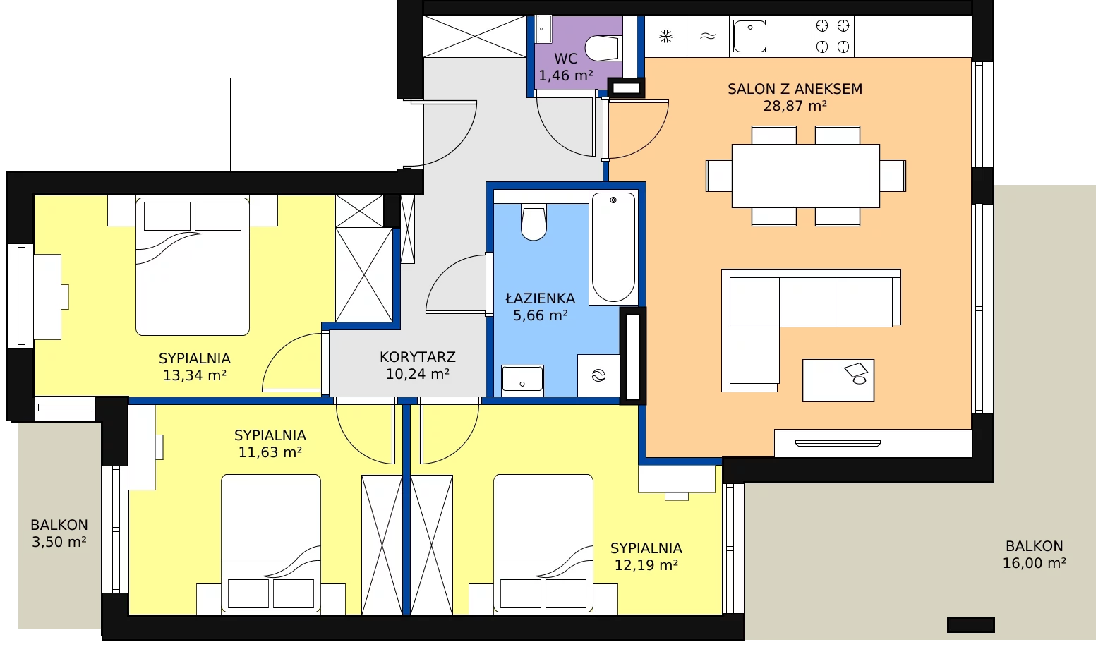 Zalety apartamentu 83.2 m², 12E.4 - sprzedaż od III kwartału 2025 roku